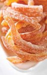 Orangenschalen-Stäbchen/-Streifen kandiert & bestäubt