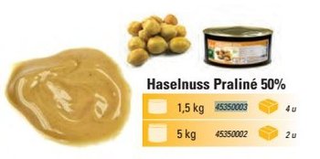 Pralinen-Masse Haselnuss 50%