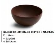 Schoko- | Dessert- | Pralinen-Schalen Halbkugel klein bitter (48 Stk)