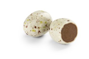 @ Pralinen-Eier weiß-gesprenkelt (lose Ware)