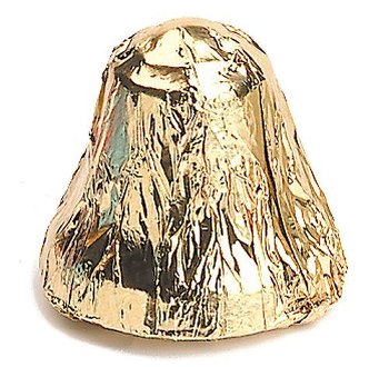 @ Pralinen-Glocke bitter (lose Ware) in Alu gold