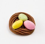 @ Osternest mit 3 Ostereiern bunt (lose Ware)