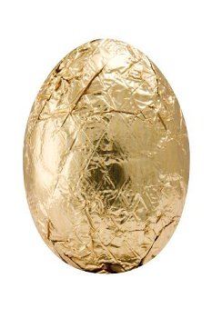 @ Pralinen-Eier dunkel | zartbitter verpackt in Alu gold (lose Ware)