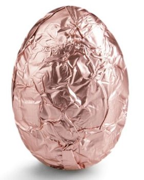 @ Pralinen-Eier dunkel | zartbitter 'Caramel Salé' verpackt in Alu rosé (lose Ware)