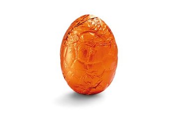 @ Pralinen-Eier milch 'Spekulatius' verpackt in Alu orange (lose Ware)