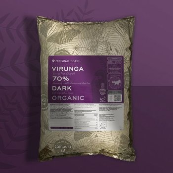 BIO Couverture 'Cru Virunga' 70% dunkel | zartbitter, Drops | Chips