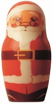 @ Schoko-Dekor Puppe weiß Weihnachtsmann 'Matroschka' (12 Stk)