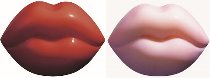 @ Fettglasur-Dekor Aufleger Lippen rot und rosa (190 Stk)