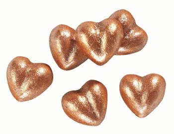 @ Schoko-Dekor bitter Herz klein bronze (200g)