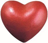 @ Schoko-Dekor Aufleger weiß Herzen rubinrot metallic glänzend (90 Stk)