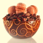 Schoko- | Dessert- | Pralinen-Schalen Halbkugel groß bitter 'Arabesques' (60 Stk)