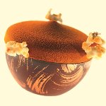 Schoko- | Dessert- | Pralinen-Schalen Halbkugel groß bitter 'Traces' (60 Stk)