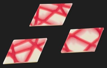 Schokoladendekor Raute rot-weiß (370 Stk)