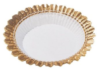 Dessertkapseln weiß/gold Rand (1000 Stk)