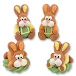 @ Zucker-Dekor Aufleger 3D Osterhasen, bunt (48 Stk)