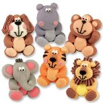 @ Zucker-Dekor Aufleger 3D Tierfiguren, bunt (48Stk)