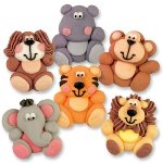 @ Zucker-Dekor Aufleger Tierfiguren bunt (48Stk)