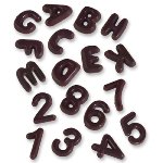 @ Schoko-Dekor Aufleger Buchstaben (A-Z)/ Zahlen (1-9) bitter (410 Stk)