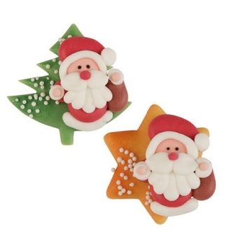 @ Zucker-Dekor Aufleger Nikolaus mit Stern und Tanne (48Stk)