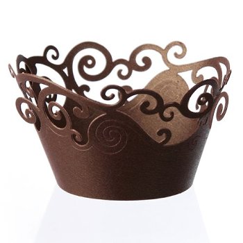 Cupcake | Muffin Manschetten braun Design 'Kringel' 52/50 (12Stk)