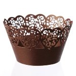 @ Cupcake | Muffin Manschetten braun Design Herzen 52/50 (12 Stk)