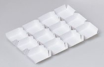 Papier-Einlagen für Pralinen-Schachtel | Hohlwandschachtel weiß 4-er (50 Stk)