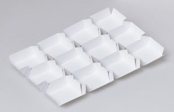 @ Papier-Einlagen für Pralinen-Schachtel | Hohlwandschachtel weiß 6-er (50 Stk)