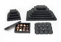 Pralinen-Schachtel | Hohlwandschachtel schwarz 4-er (50 Stk)