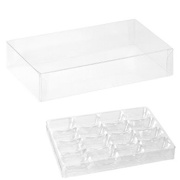 @ Macaron-Schachtel 16-er rechteckig transparent 'Standard'