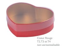 @ Pralinen- | Geschenk-Schachtel Herz rot mit Deckel transparent (ca. 200g)