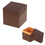 @ Pralinen- | Geschenk-Schachtel Würfel braun und Innenseite orange (ca. 350g)
