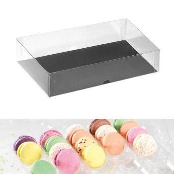@ Macaron-Schachtel 25-er rechteckig transparent 'Modern'