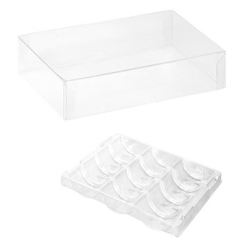 Macaron-Schachtel 12-er rechteckig transparent 'Modern'