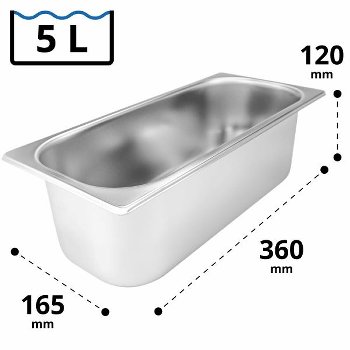 Edelstahleisschale 5 Ltr. 360x165x120 mm