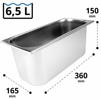 Edelstahleisschale 6,5 Ltr. 360x165x150 mm