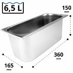 Edelstahleisschale 6,5 Ltr. 360x165x150mm
