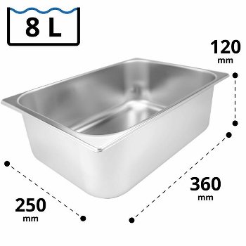 Edelstahleisschale 8 Ltr.360x250x120 mm