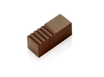 @ Gießform Praline | Pralinengießform 21 rechteckige Formen mit halbseitig geriffeltem Relief