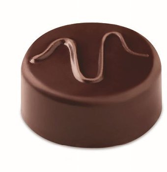 Gießform Praline | Pralinengießform 21 runde Formen mit Kringel-Relief