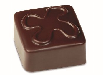 Gießform Praline | Pralinengießform 21 quadratische | viereckige Formen mit Blumen-Relief