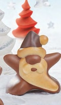 @ Gießform Weihnachtsmann 'Santa Claus' als Stern (4 Teile für 2Stk)