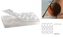 Silikon-Matte | -Form 8 Spheren | Kugeln glatt (1/3GN =17,5x30cm)