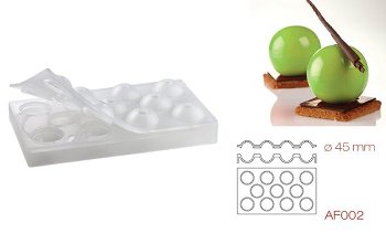 Silikon-Matte | -Form 11 Spheren | Kugeln glatt (1/3GN =17,5x30cm)