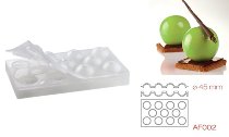 Silikon-Matte | -Form 11 Spheren | Kugeln glatt (1/3GN =17,5x30cm)
