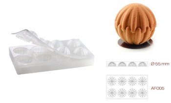 Silikon-Matte | -Form 8 Spheren | Kugeln gerippt (1/3GN =17,5x30cm)