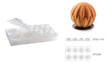 Silikon-Matte | -Form 8 Spheren | Kugeln gerippt (1/3GN =17,5x30cm)