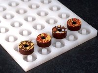 @ Silikon-Matte | Gießform Praline | Pralinengießform 40 runde Formen mit Loch | Ringe | Donuts