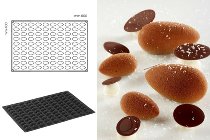Silikon-Matte | -Form 100 ovale Formen | Nocken | Quenelle 'Tonda' (60x40cm)