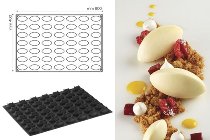 Silikon-Matte | -Form 49 ovale Formen | Nocken | Quenelle (60x40cm)