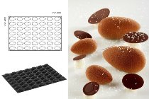 Silikon-Matte | -Form 49 ovale Formen | Nocken | Quenelle 'Tonda' (60x40cm)